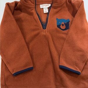 Cat & Jack Rust Fleece Pullover with Embroidered Bear